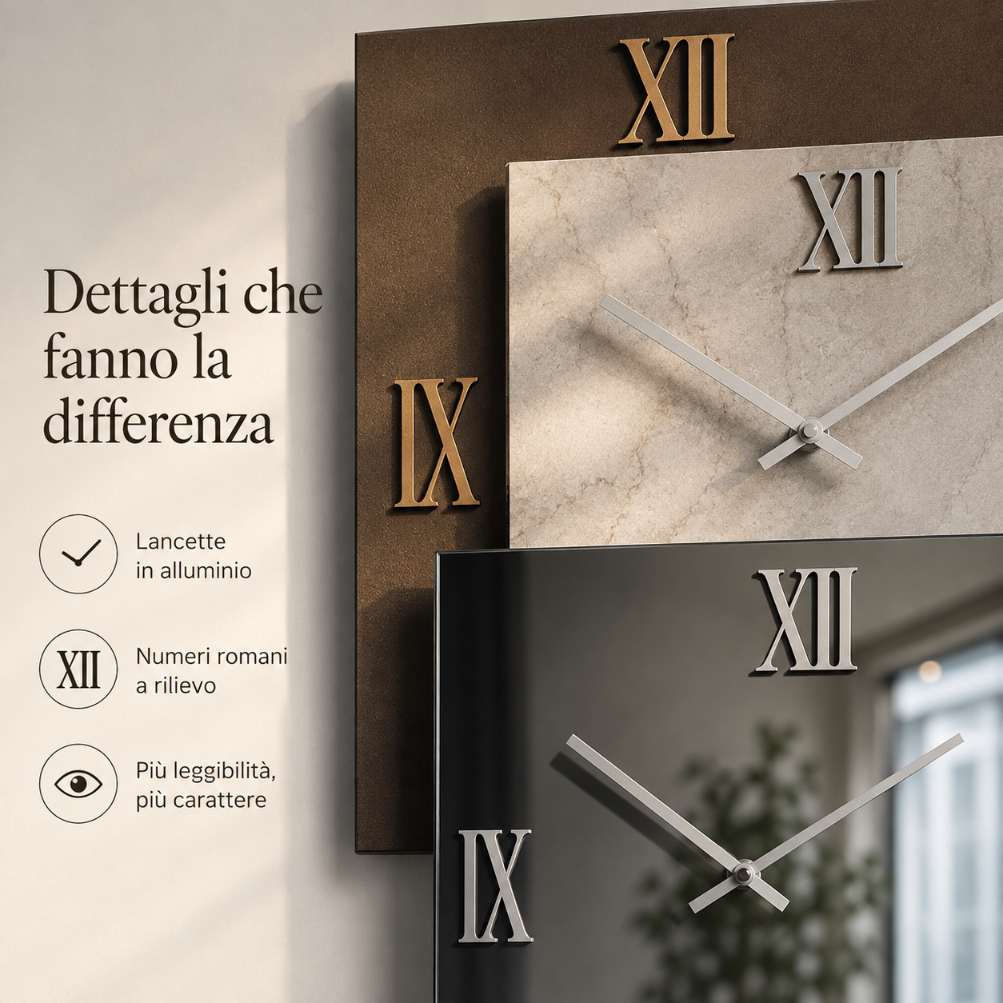 Orologio da parete Mirka in specchio e laminato2