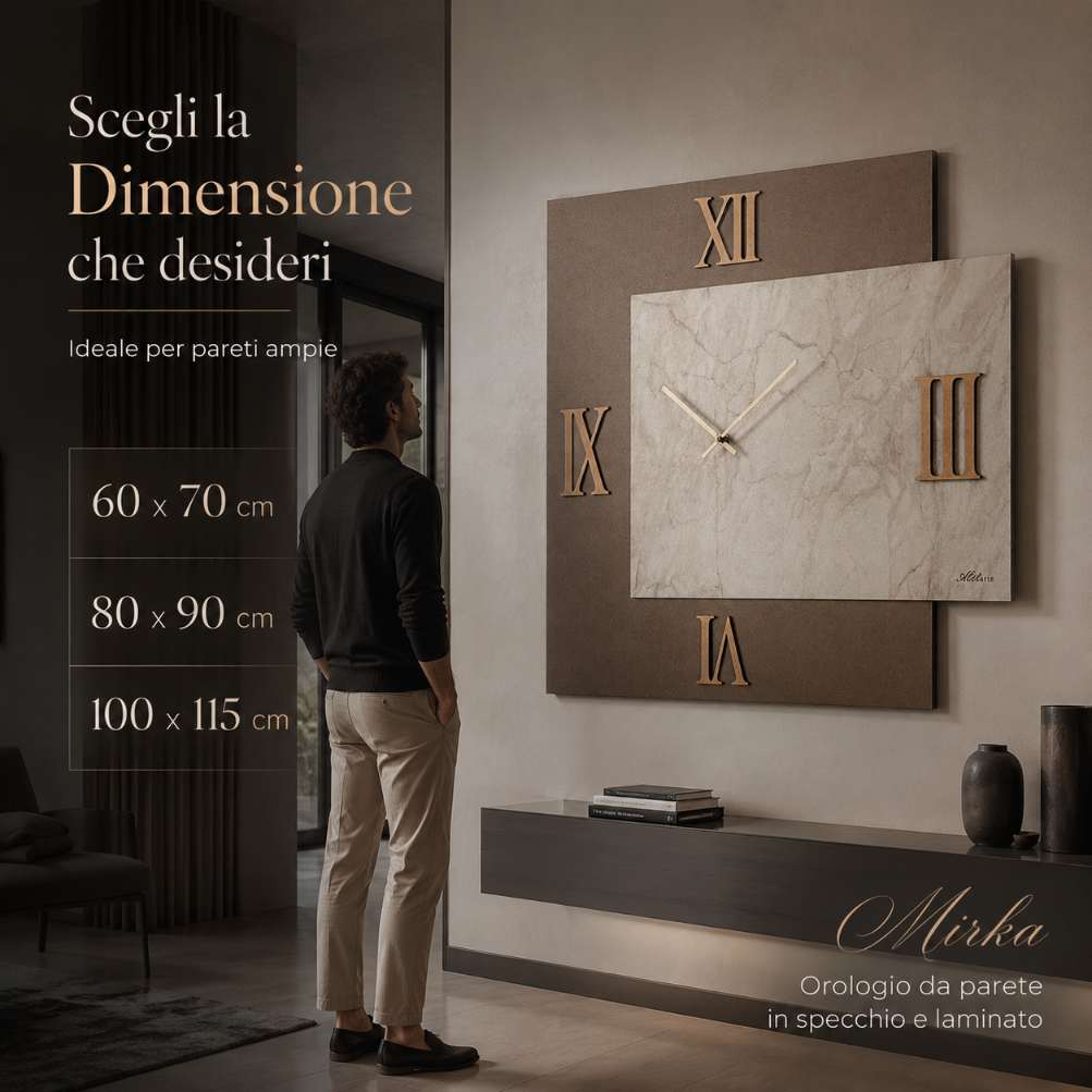 Orologio da parete Mirka in specchio e laminato3