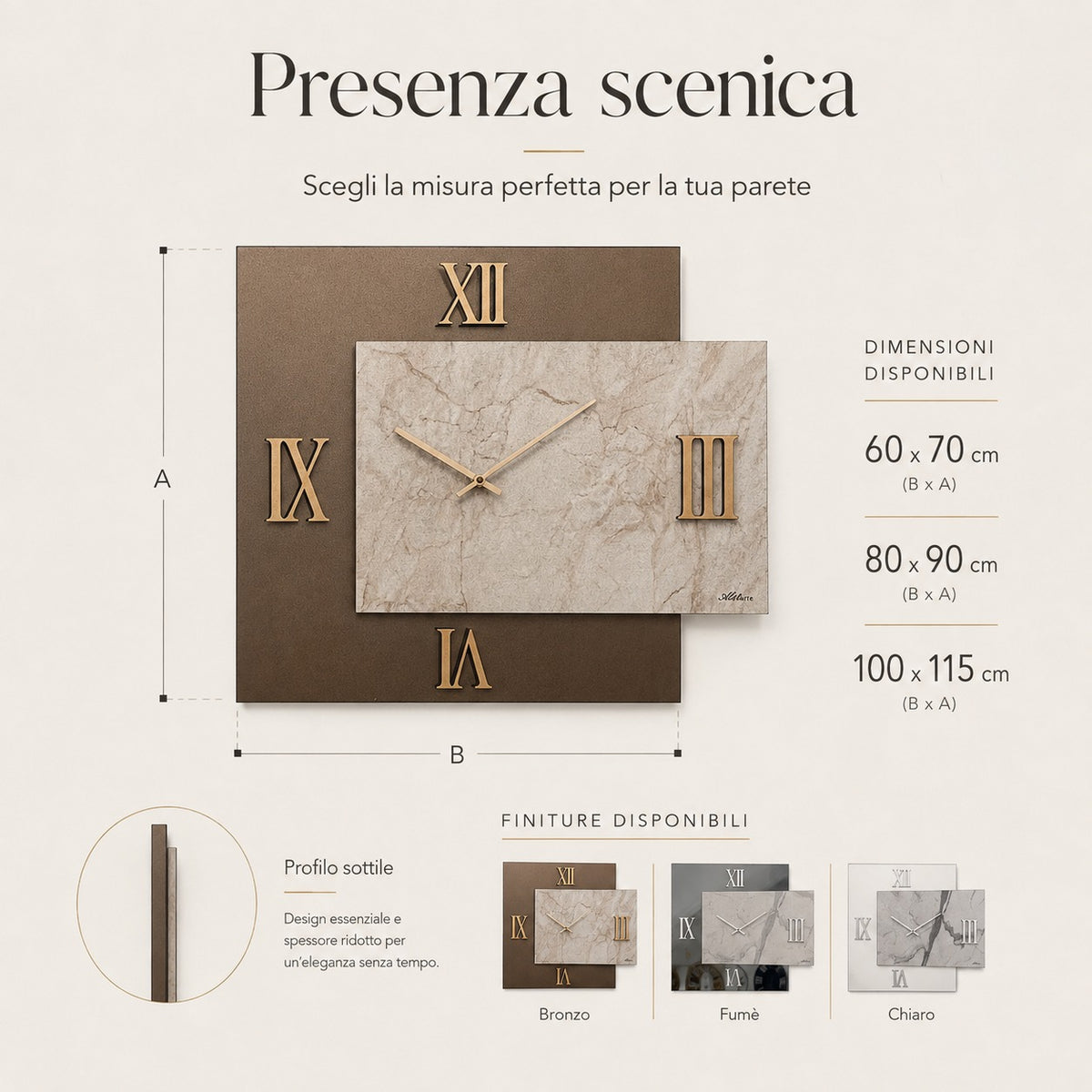 Orologio da parete Mirka in specchio e laminato4