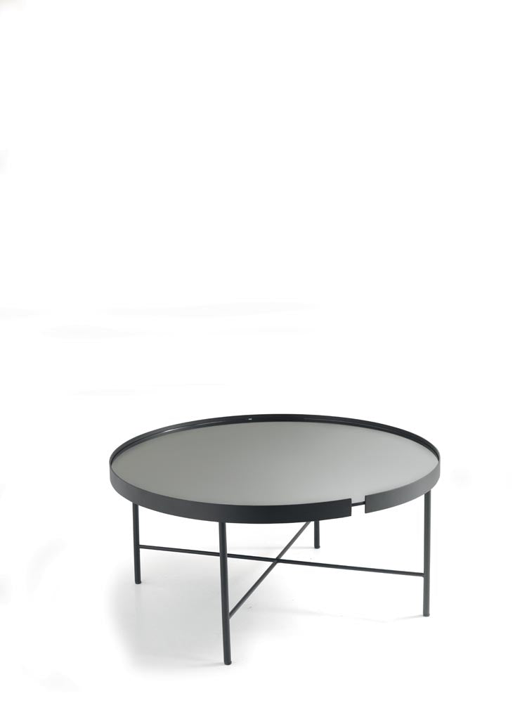 CHRIS _ nero specchio fumè Ø 80 cm