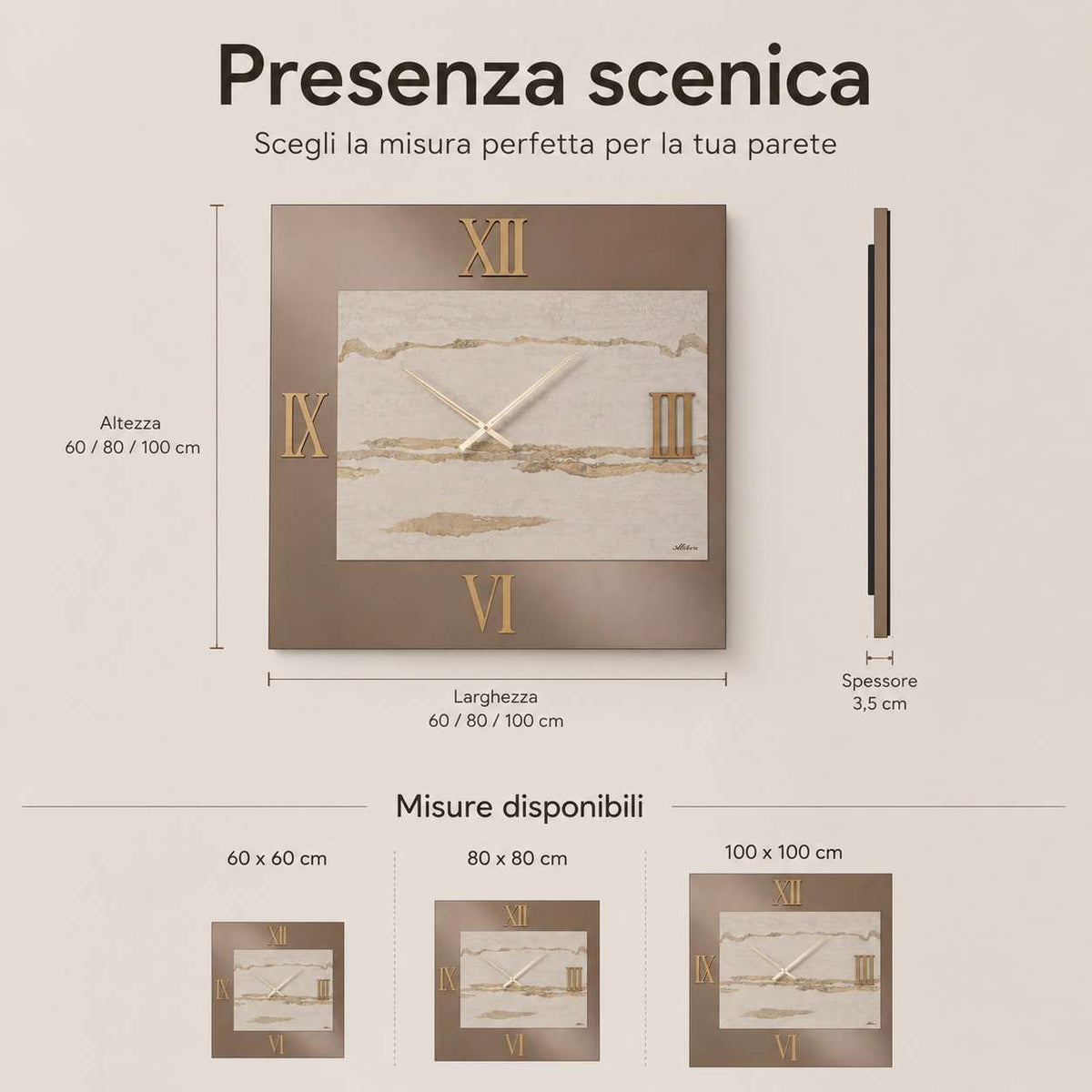 Orologio da parete Mirka 2 colore Bronzo4