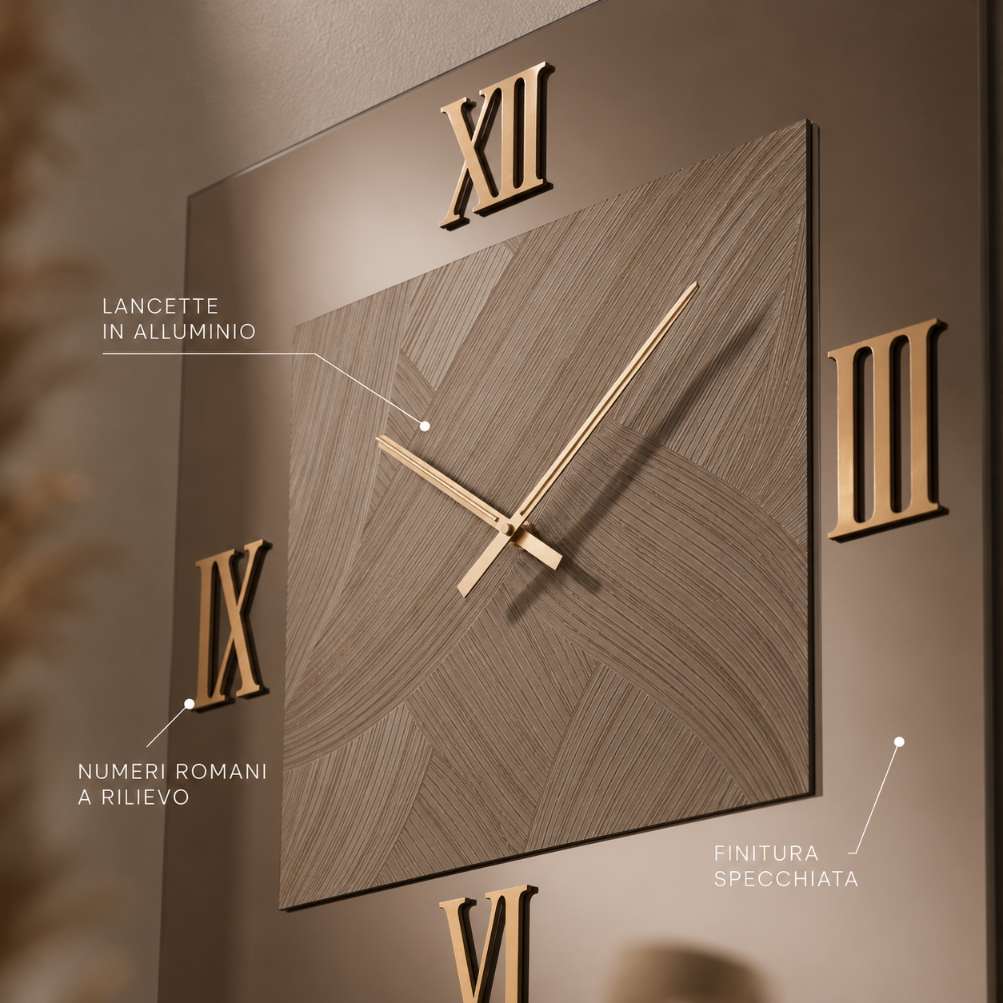 Orologio da parete Mirka colore Bronzo e Fumè2