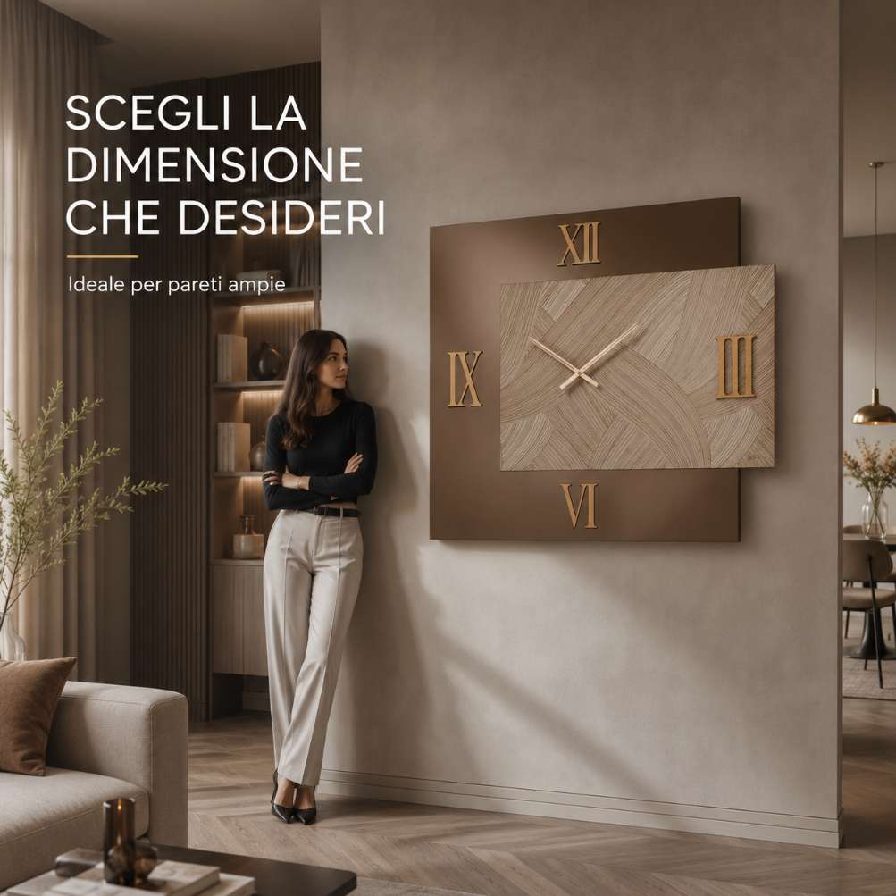 Orologio da parete Mirka colore Bronzo e Fumè3