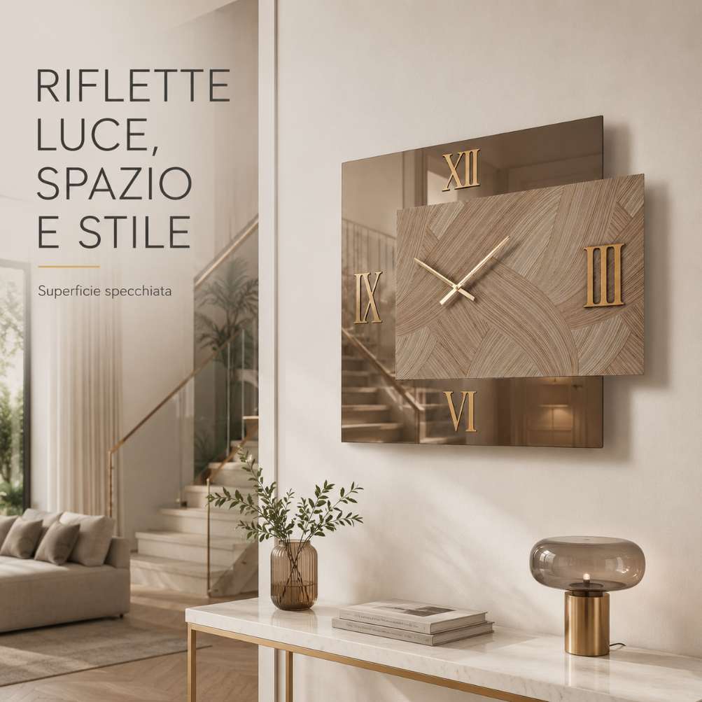 Orologio da parete Mirka colore Bronzo e Fumè4