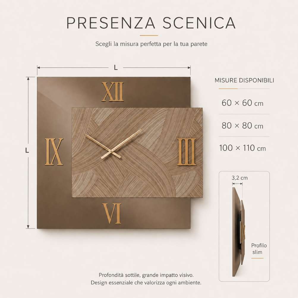 Orologio da parete Mirka colore Bronzo e Fumè6