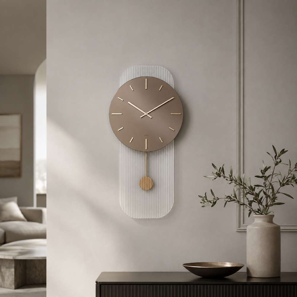 Orologio da parete Ondalux colore Bronzo e Fumè1