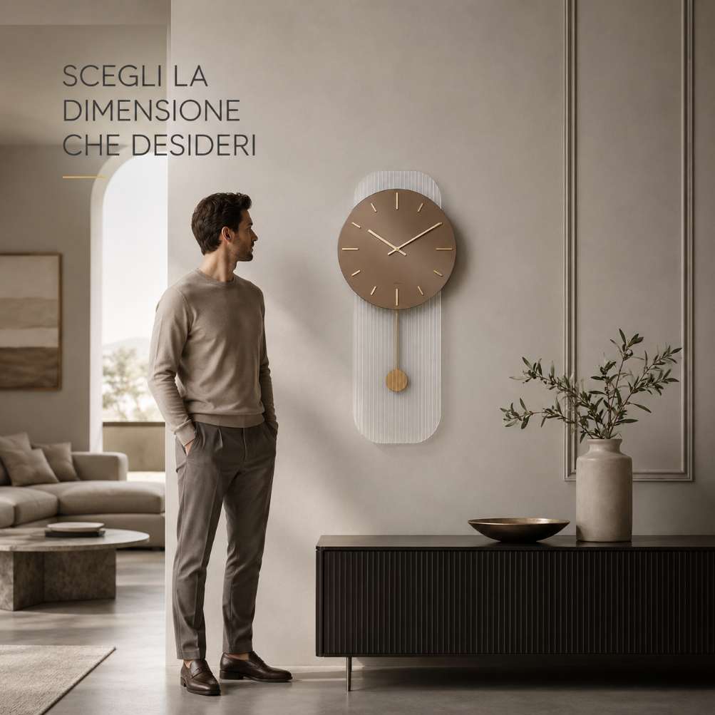 Orologio da parete Ondalux colore Bronzo e Fumè3