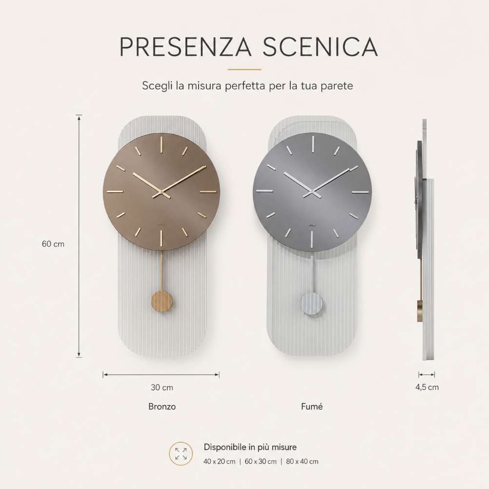 Orologio da parete Ondalux colore Bronzo e Fumè5