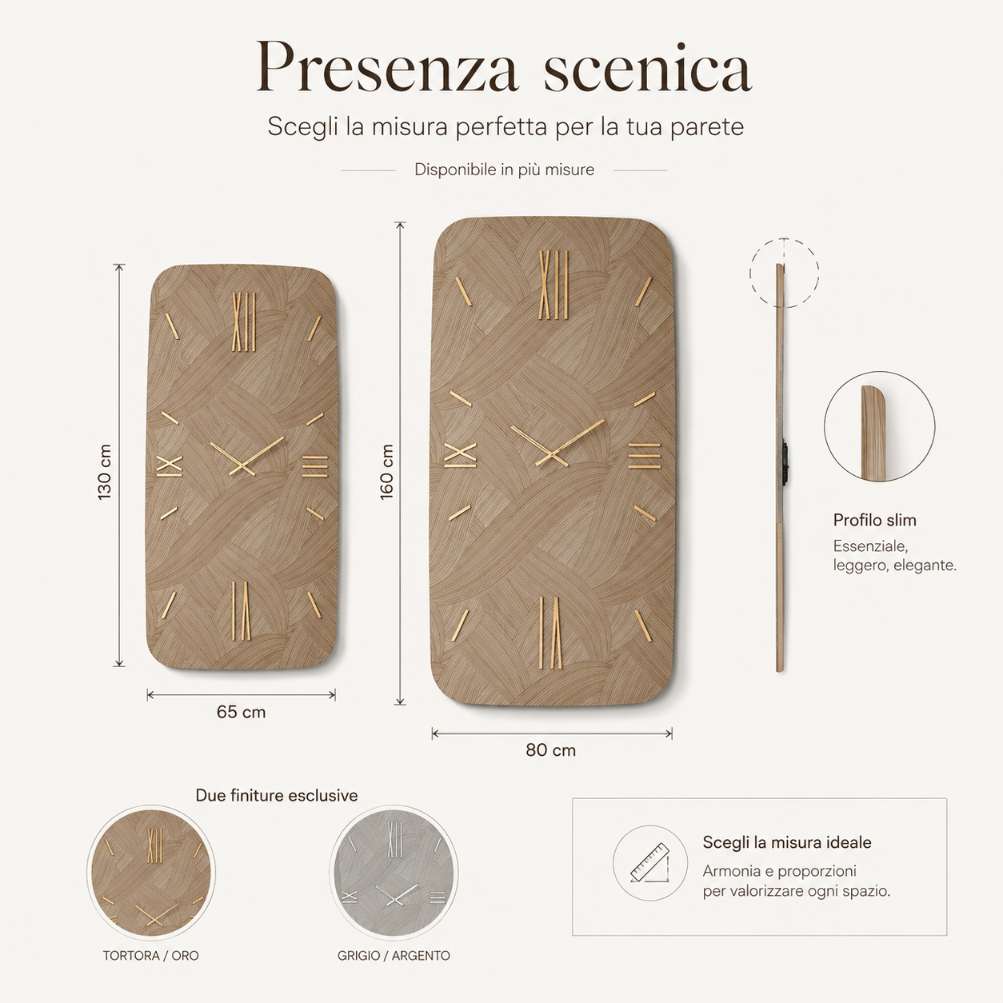 Orologio modello CRISMA MAX sagomato da parete in CRISMA (65 x 130cm : 80 X 160cm)5