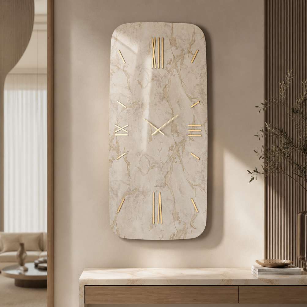 Orologio sagomato da parete modello crilux max in carta da parati crilux (65 x 130cm : 80 x 160cm)1