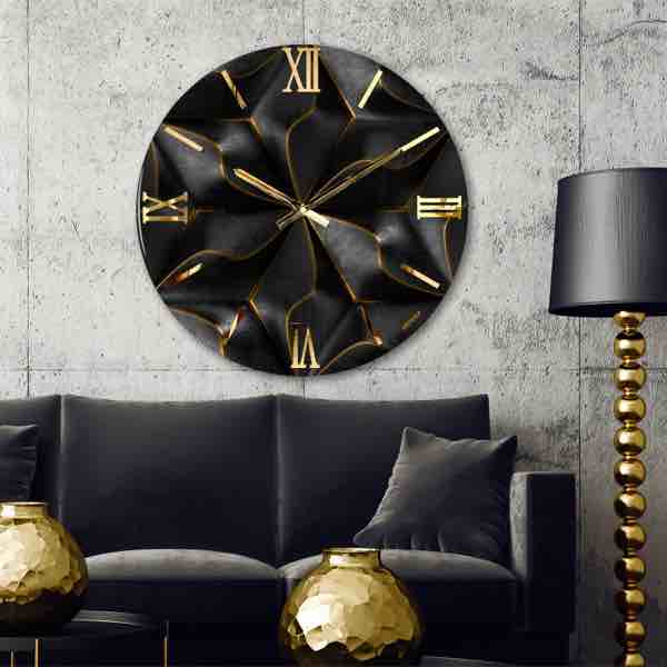 OrologioNero inserti oro