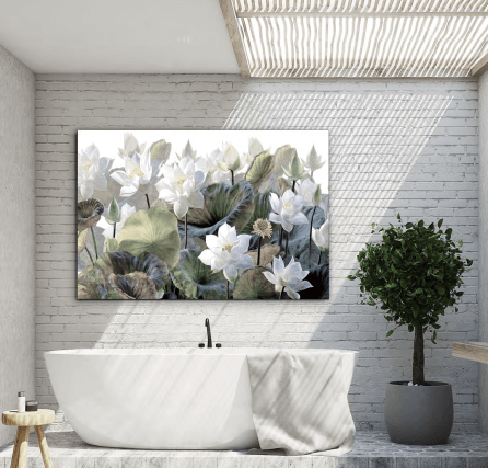 Quadro in vetro temperato Nenufares 2 100cm x150cm fcs design