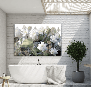 Quadro in vetro temperato Nenufares 2 100cm x150cm fcs design