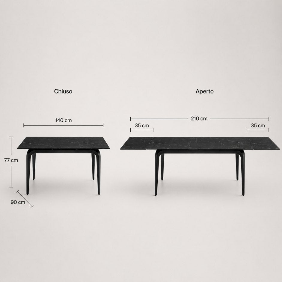 Tavolo Felix allungabile in pietra elegante fcs-design7