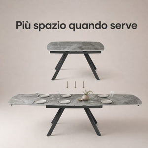 Tavolo Terence allungabile con due allunghe laterali da 35 cm8