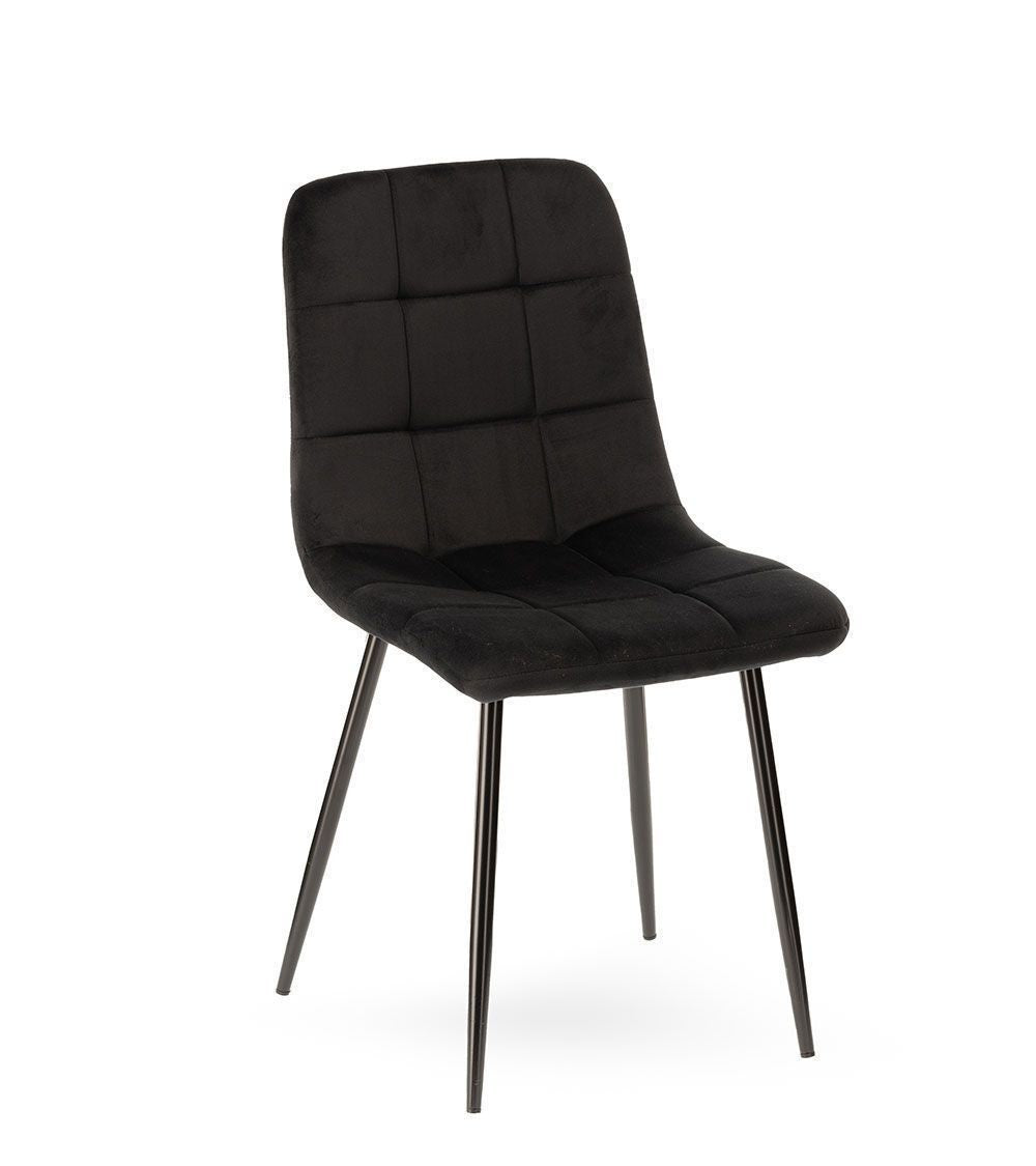 chaise-manta-velours-noire