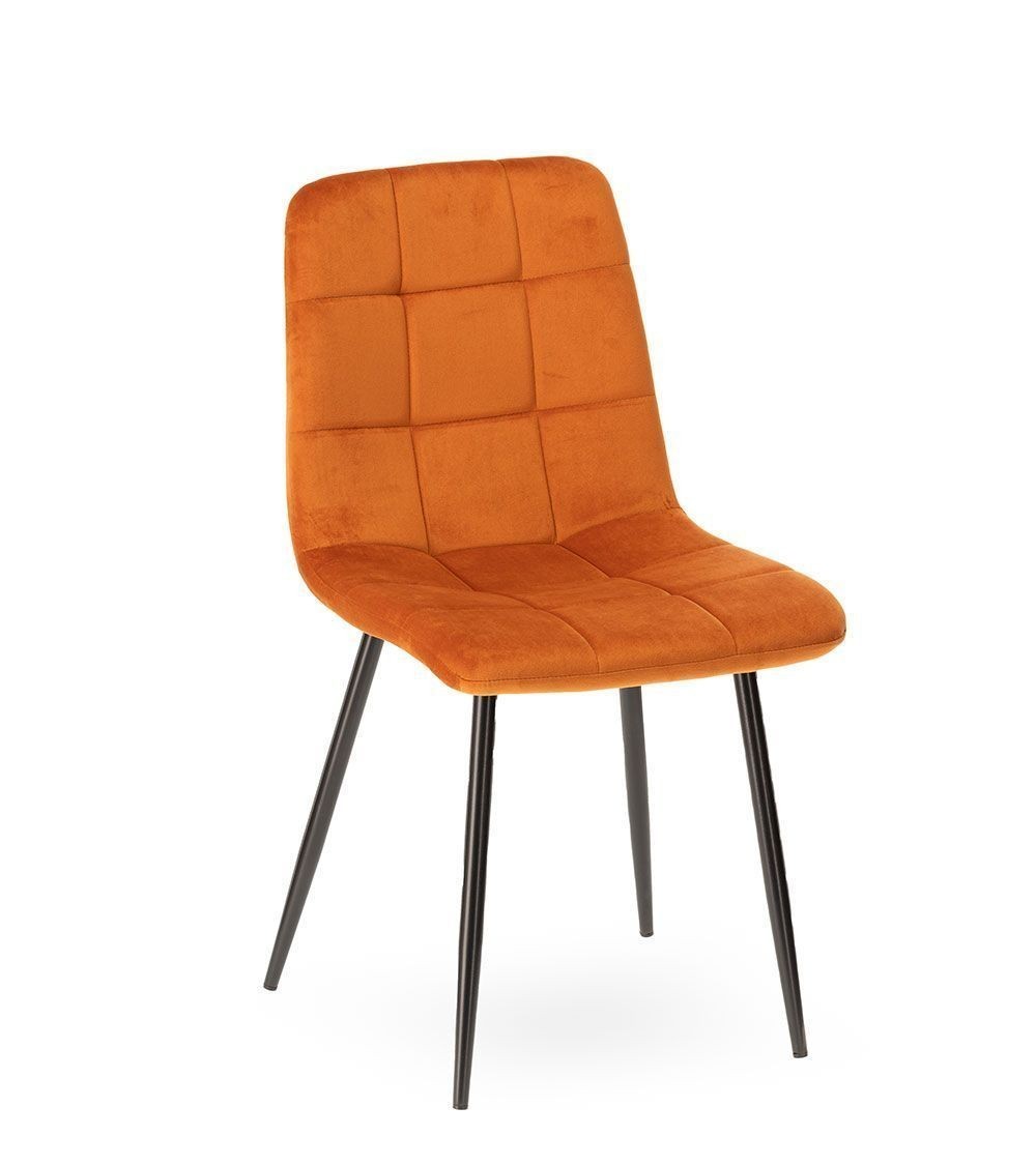 chaise-manta-velours-orange-brule