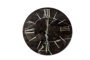 orologio in vetro effetto marmo lancette silver