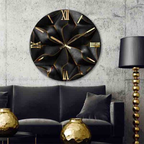 OrologioNero inserti oro