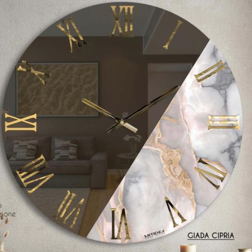 Mnsruu Orologio Da Parete Rotondo Con Teschio Sfumato, Pittura A Olio, Silenzioso, Diametro 24 Cm, Acrilico, Per Camera Da Letto, Soggiorno, Ufficio