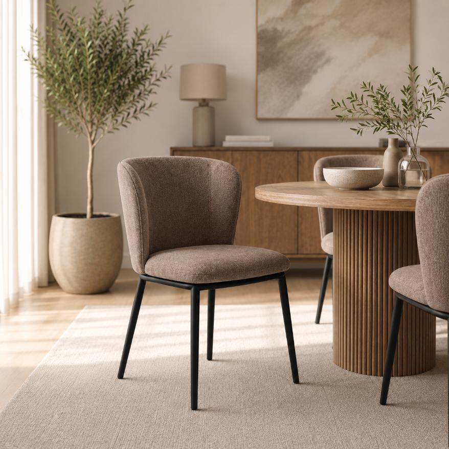 Sedia Evissa imbottita in tessuto con gambe in metallo -fcs-design5
