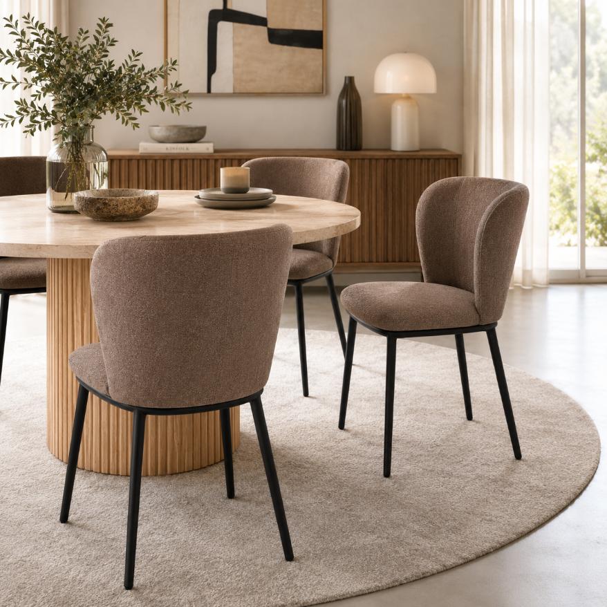 Sedia Evissa imbottita in tessuto con gambe in metallo -fcs-design6