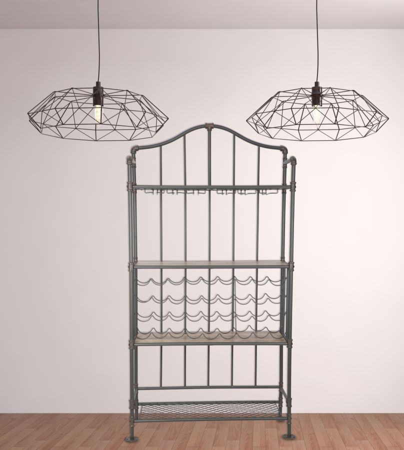 interior with large window. 3d illustration