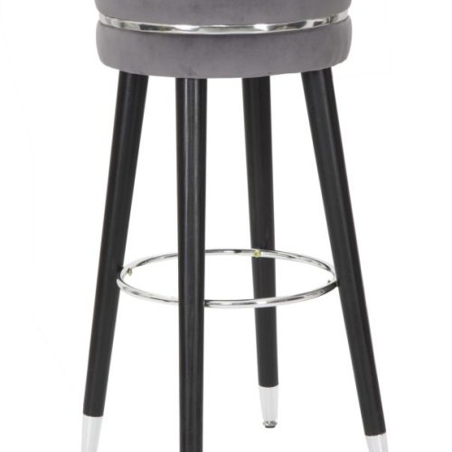 SGABELLO BAR PARIS GRIGIO/SILVER CM Ø 35X74