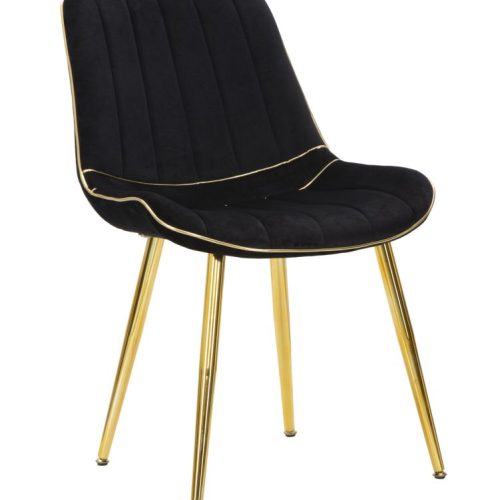SEDIA PARIS NERA/GOLD SET 2 PZ CM 51X59X79