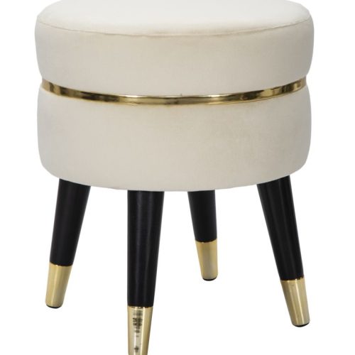SGABELLO PARIS CREMA/GOLD CM Ø 35X40,5