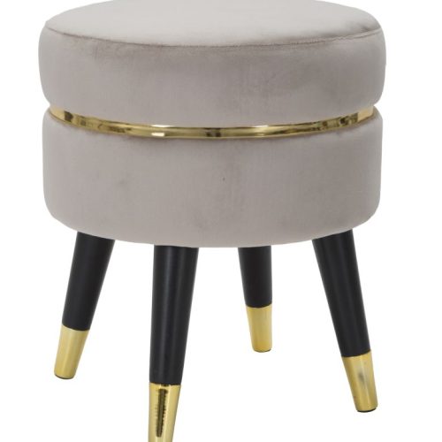 SGABELLO PARIS GRIGIO/GOLD CM Ø 35X40,5