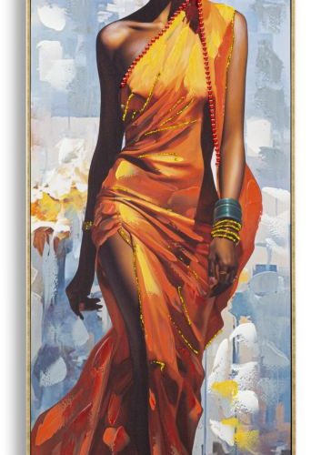 DIPINTO SU TELA C/CORNICE DAPHNE -B- CM 52X4,5X152