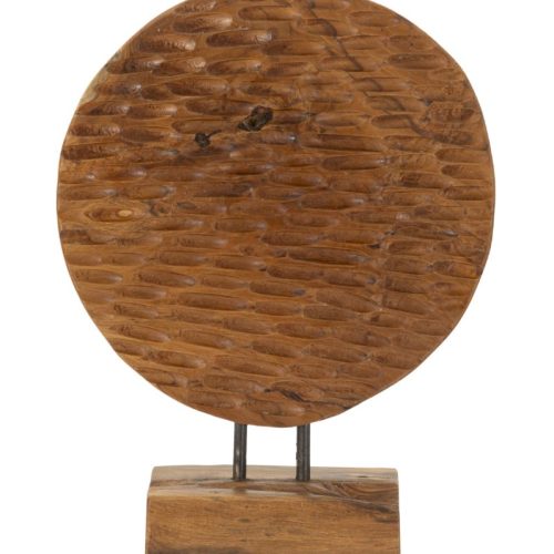 SCULTURA COIN IN TEAK RICICLATO CM 30X13,5X40 (PEZZI UNICI - NON RIP. IN SERIE)