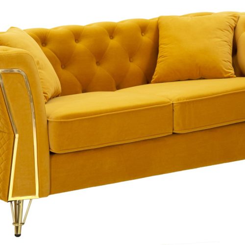 DIVANO EMY SENAPE C/CUSCINI CM 162X83X76