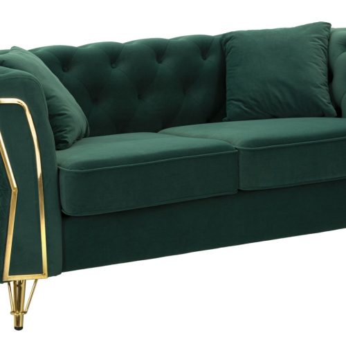 DIVANO EMY VERDE C/CUSCINI CM 162X83X76