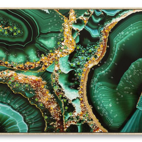 DIPINTO SU TELA LACCATO SMERALDY -B- C/CORNICE CM 82X4X62