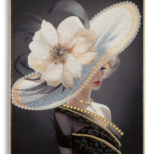 DIPINTO SU TELA LACCATO WIEN HAT -A- C/CORNICE CM 62X4X92