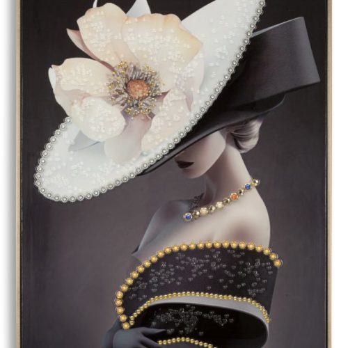 DIPINTO SU TELA LACCATO WIEN HAT -B- C/CORNICE CM 62X4X92