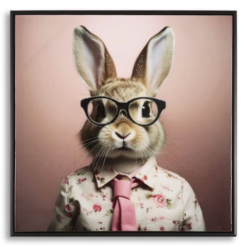 DIPINTO SU TELA LACCATO BUNNY C/CORNICE CM 62,5X2,8X62,5