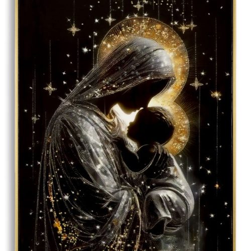 STAMPA DECORATA SU TELA LACCATA C/CORNICE MATERNITY -B- CM 60X3,5X90