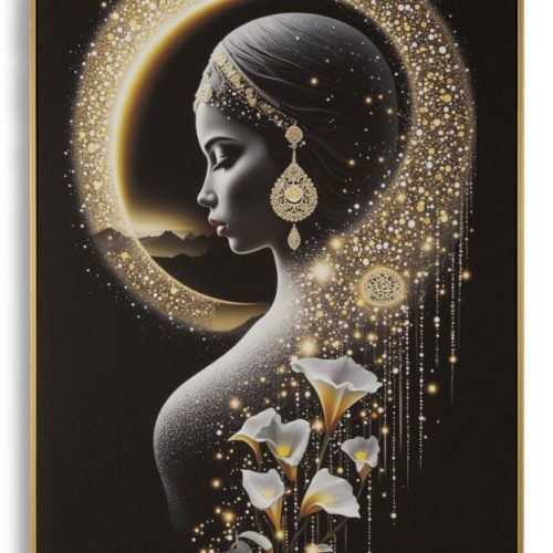 STAMPA C/LED SU TELA LACCATA C/CORNICE  INDA CM 60X3,5X90 ALIMENTAZIONE BATTERIE