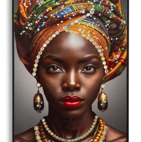 STAMPA DECORATA SU TELA LACCATA C/CORNICE MAYA CM 60X4X120