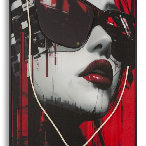 STAMPA C/LED SU TELA PSYCO -A- CM 60X3,5X90 (APPLICAZIONE 3D ACRILICO)