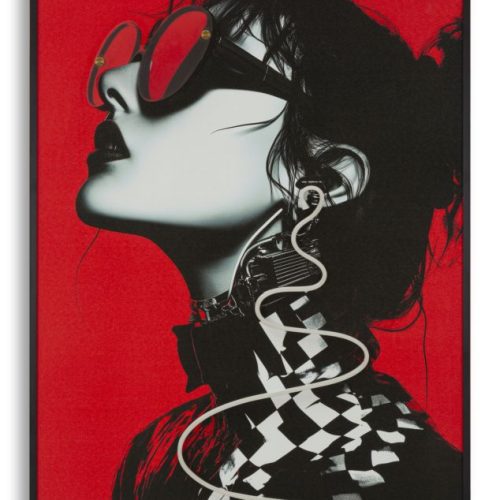 STAMPA C/LED SU TELA PSYCO -B- CM 60X3,5X90 (APPLICAZIONE 3D ACRILICO)