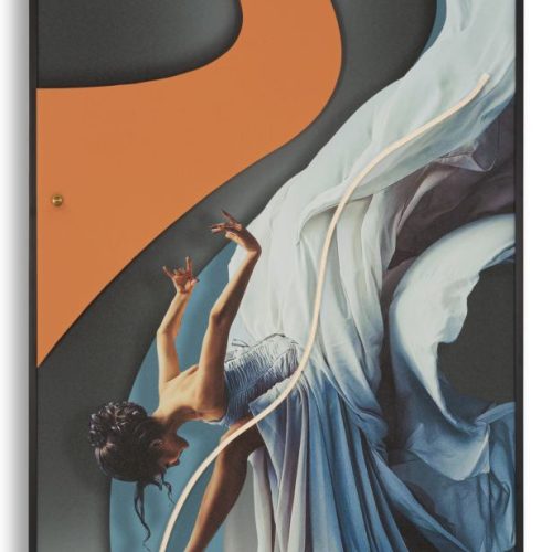 STAMPA C/LED SU TELA DANCER CM 60X3,5X90 (APPLICAZIONE 3D ACRILICO)