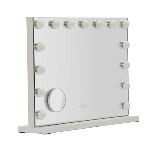 SPECCHIO DA TAVOLO HOLLYWOOD CM 55X14X43 (SPEC.ROT. CM Ø 9) (3TONALITA' DI LUCE)