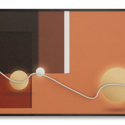 STAMPA C/LED SU TELA ABSTRACT CM 150X3,5X50