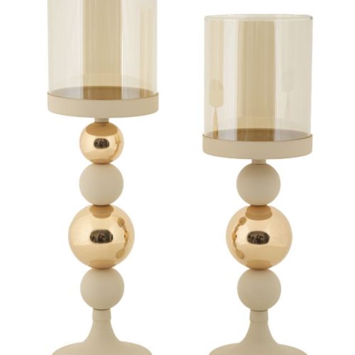 P/CAND GLASSY CREMA SET 2 PZ CM Ø 10X32-10X36