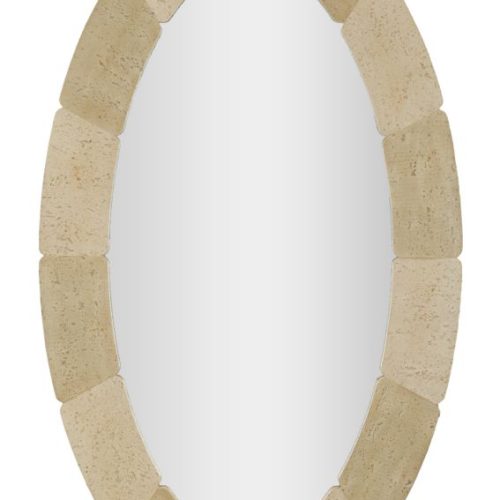 SPECCHIO DA MURO STONES OVALE CM 70X3X119,5 (TEMPERATO MIS. INT. Ø CM 47X97)
