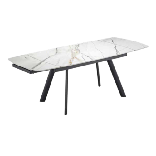 Tavolo Brando Allungabile Design con Piano in Ceramica Effetto Marmo e Gambe in Metallo